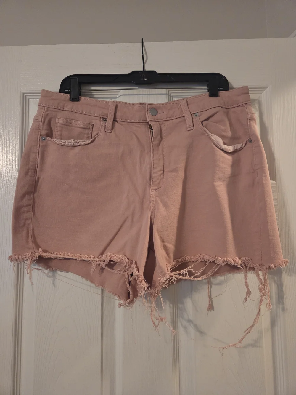 Women’s Distressed Pink Denim Shorts
